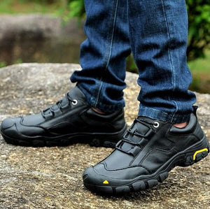 Men's Shoes - Cow Leather Casual Outdoor Waterproof Sports Shoes