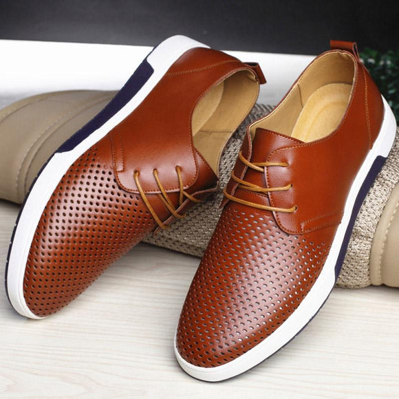 Shoes - 2019 New Leather Men Breathable Casual Shoes