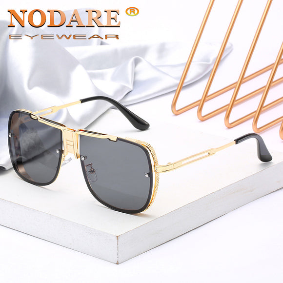 Jollmall Sunglasses - Square Metal Frame Male Sun Glasse