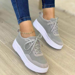 Women Solid Color Shallow Mouth Lace-up Loafers