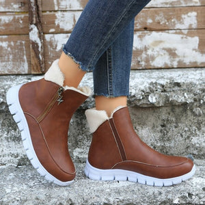 Women Non-slip Leather Ankle Boots