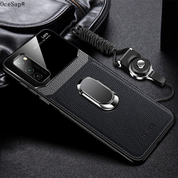 Jollmall Phone Case - Leather+hard PC With Stand Ring Cover For Samsung S20