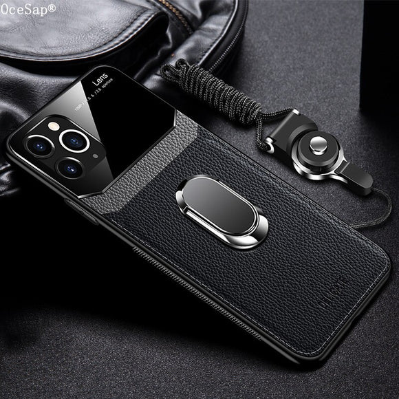 Jollmall Phone Case - Leather+hard PC With Stand Ring Cover Case For iPhone(Buy 2 Get 10% off, 3 Get 15% off Now)