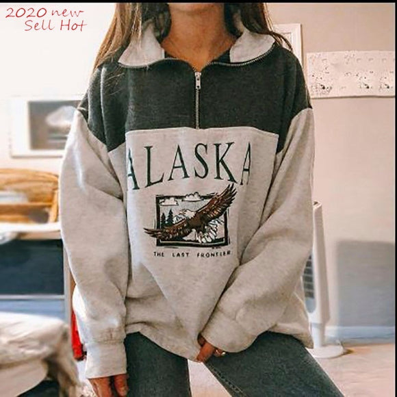 Oversized Letter Alaska Sweatshirt