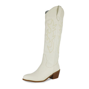 Women's Embroidered Western Knee High Boots
