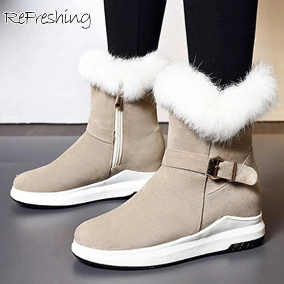 Winter Warm Solid Color Ladies Boots