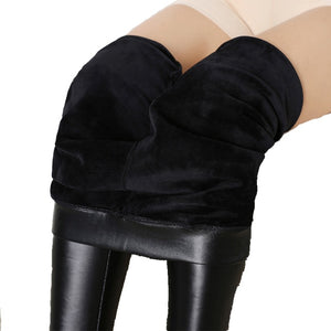 New Women Winter Leather Leggings