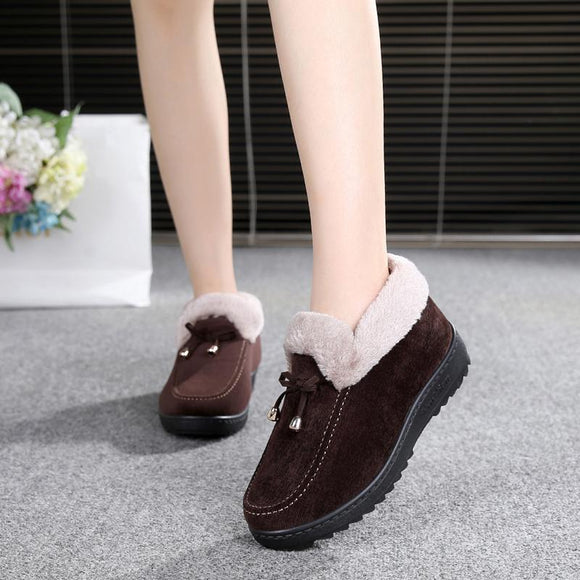 Women's Shoes -  Top Quality Slip On Warm Winter Flats Shoes