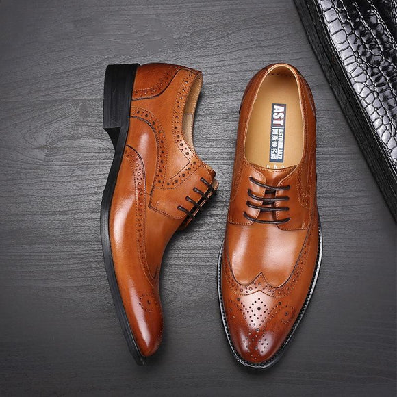 2019 Top Quality Men Genuine Leather Dress Shoes