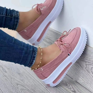 New Women Lace-up Thick Bottom Loafers Shoes