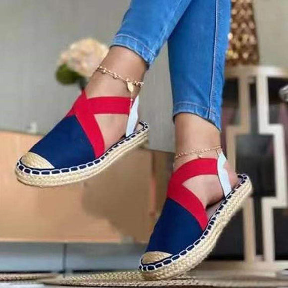 Summer Women Striped Platform Sandals Wedges Shoes
