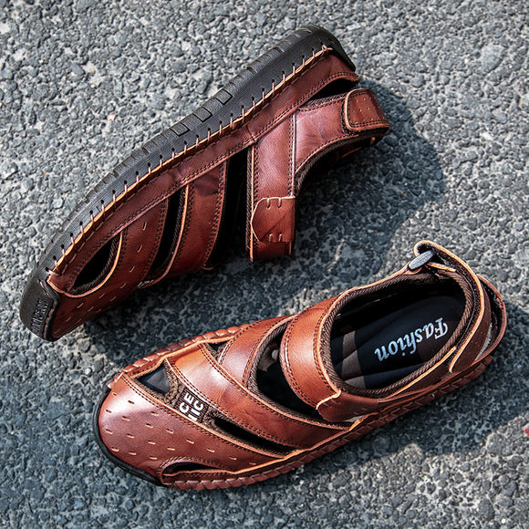 Men's Shoes - Genuine Leather Men Sandals