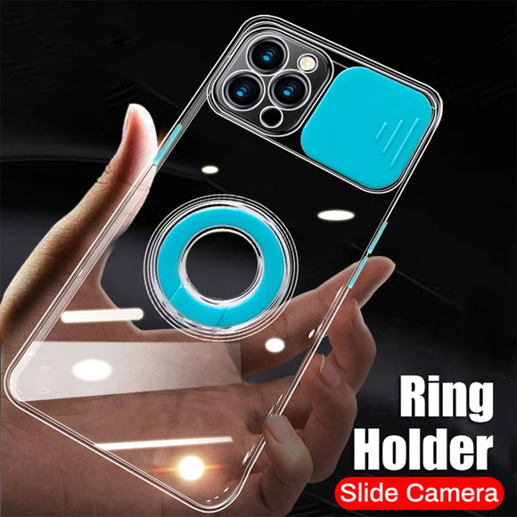 Transparent Ring Holder Phone Case For iPhone 12 11 Series