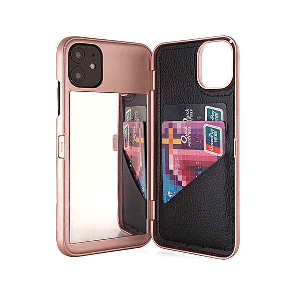 Jollmall Phone Case - Card Slot Wallet Make Up Mirror Back Cover