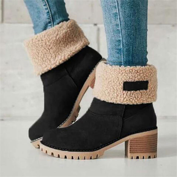 Women Warm Wool Booties Ankle Boot Comfortable Shoes
