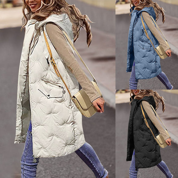 Warm Long Down Coat With Pockets