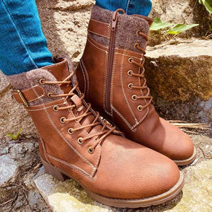 Winter Vintage Motorcycle Women Boots