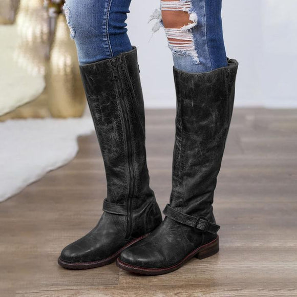 Women Artificial Leather Zipper Daily Vintage Boots