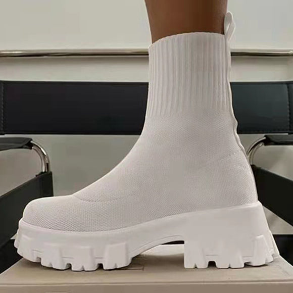Fashion Women Ankle Sock Platform Boots
