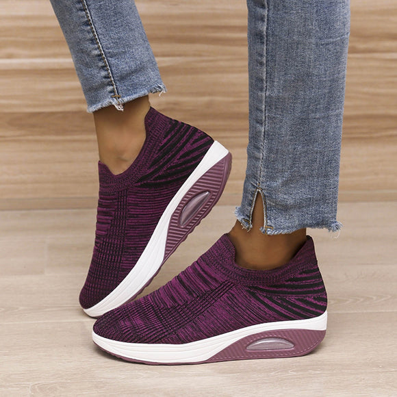 Breathable Slip-on Flats Wedges Women Shoes
