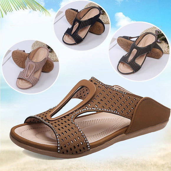 Hollow Out Solid Color Nonslip Beach Sandals
