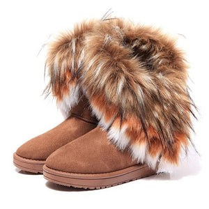 Style Round-toe Slip On Female Flock Snow Boot