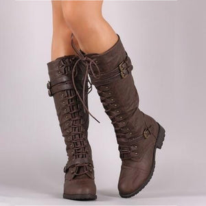 Autumn Winter Lace Up Knee high Boots