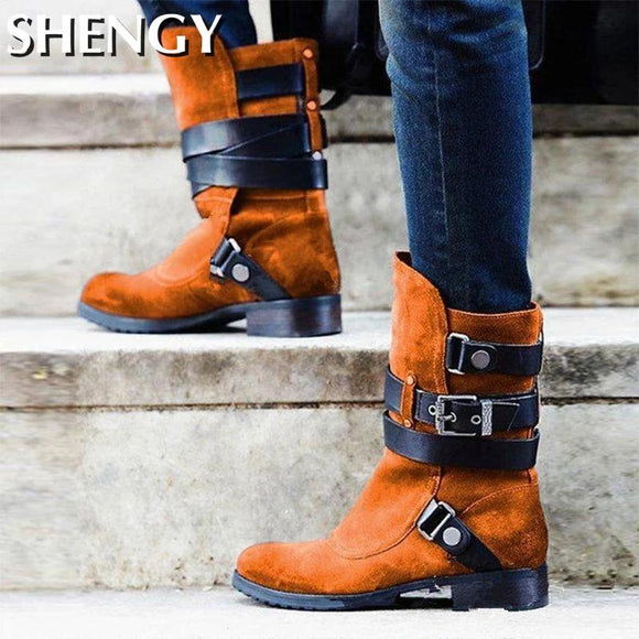 New Platform Buckle Strap Round Toe Males Shoes