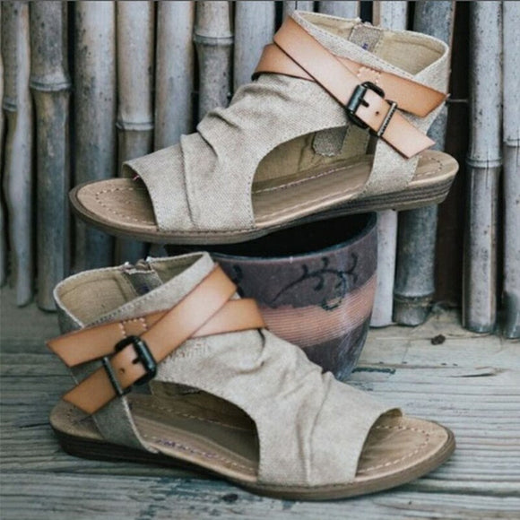 Jollmall Women Shoes - Canvas Wedge Heels Summer Shoes(Buy 2 Get 10% off, 3 Get 15% off Now)