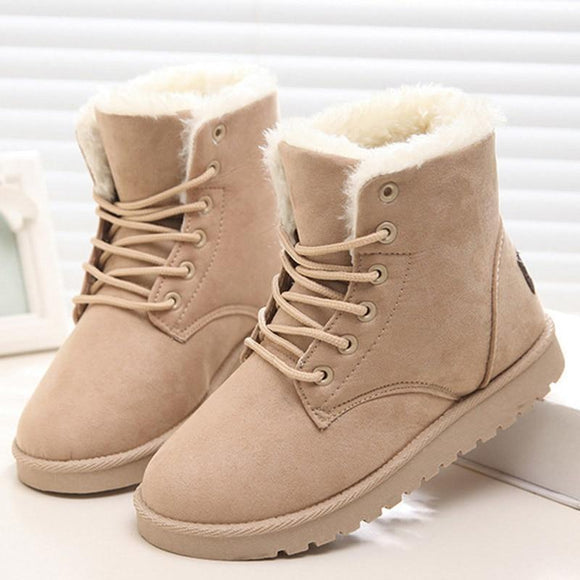 Lady's Warm Fur Ankle Boots