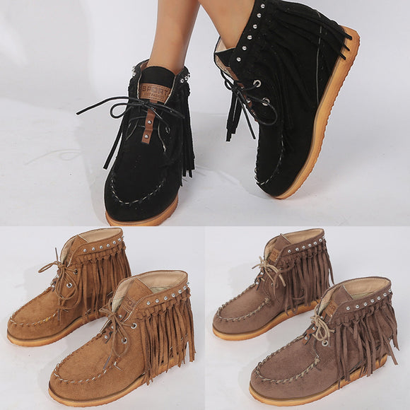 Lace Up Retro Winter Snow Boots