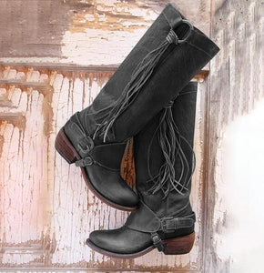 Shoes - 2018 Women's Vintage Tassel Knot Knee High Boots（Buy 2 Got 5% off, 3 Got 10% off Now)