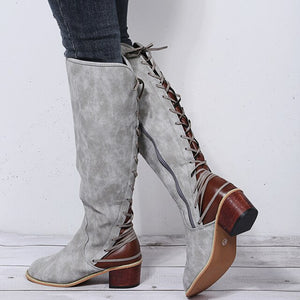 Fashion Women's Leather Knee-length Boots