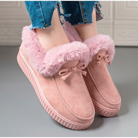 Causal Non Slip Warm Moccasins Woman Comfort Flats Snow Boots
