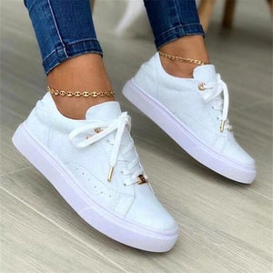 New Breathable Ladies Lace Up Casual Vulcanized Shoes