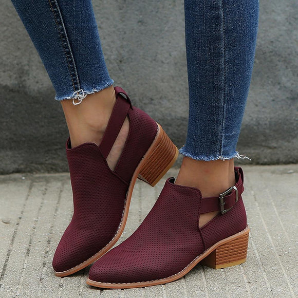 High Heels Retro Hollow Out Ankle Shoes