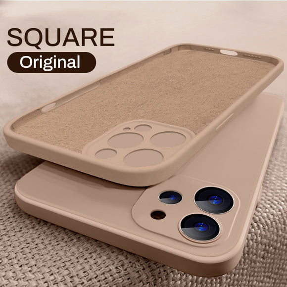 Square Liquid Silicone Case For iPhone 11 12 Serise