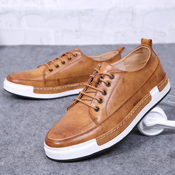 Men's Shoes - New Arrival Lace-up Style Flat Leather Shoes
