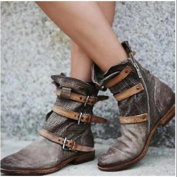 Women's Boots Flat Round Toe Shoes