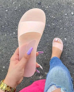 Women Fashion Transparent Flats Sandals