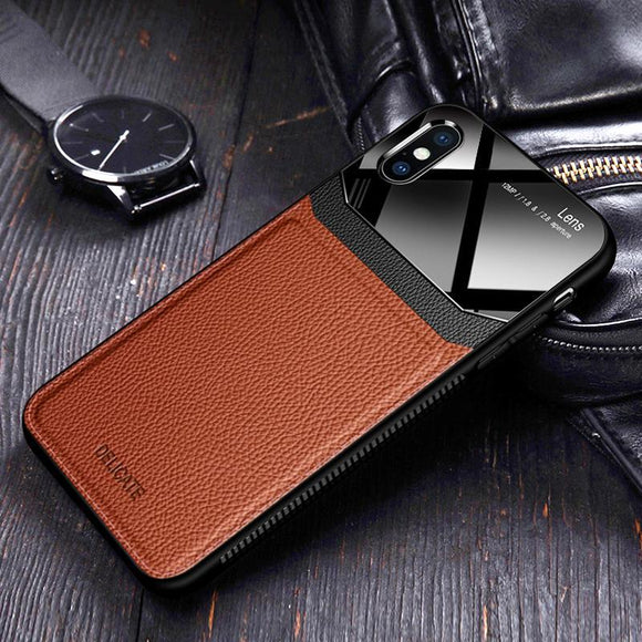 Phone Case - leather Mirror glass Silicone Shockproof phone Case(Buy 2 Get Extra 10% OFF,Buy 3 Get Extra 15% OFF)