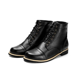 Men's Shoes - Fashion British Style Lace-up Motorcycle Boots