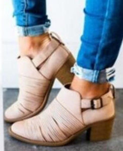 Spring Autumn Square Heel Ankle Boots